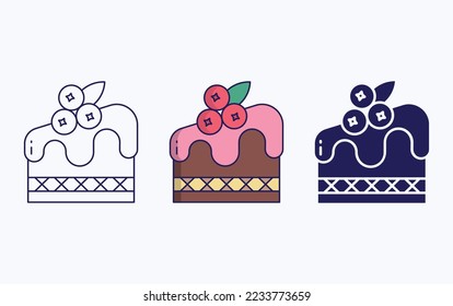Pastry line and glyph icon, vector illustration