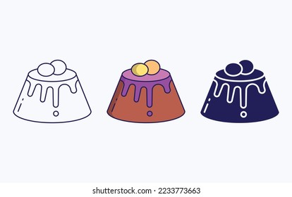 Pastry line and glyph icon, vector illustration