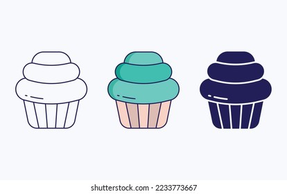 Pastry line and glyph icon, vector illustration