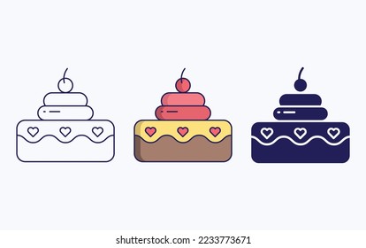 Pastry line and glyph icon, vector illustration