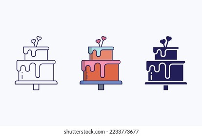 Pastry line and glyph icon, vector illustration