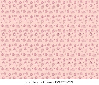 Patrón de ilustración de línea de papel vector dulce