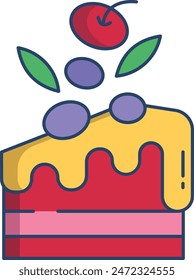 Pastry linear color vector illustration