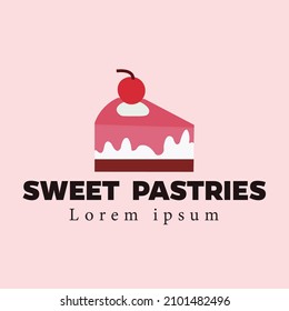 Logo pastelero sobre fondo rosa
