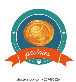 Pastry logo, vector illustration.