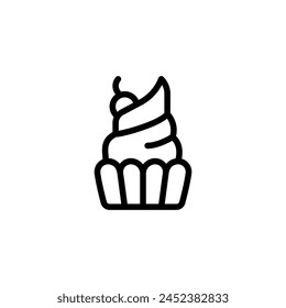 pastry outline icon and illustration