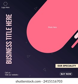 Pastry paradise graphics background. Bakery food social media post template.