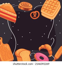 fondo de póster de póster de productos de pastelería