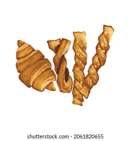 Bäckerei-Bäckerei-Vektorgrafik von Konditoreirollen