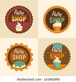 Pastry shop labels. Vector illustration.