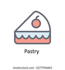 Pastry  Vector      Fill outline Icons. Simple stock illustration stock