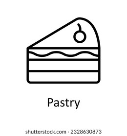 Pastry Vector outline Icon Design illustration. Food and drinks Symbol on White background EPS 10 File