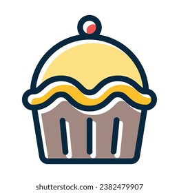 Pastry Vector Thick Line Filled Dark Colors Icons For Personal And Commercial Use.
