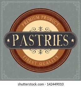 pastry vintage vintage pastries label grunge style pastry vintage classic machine edge food sign ornate classical swirl flag painting nurture swirling twirl vortex printout manuscript writing vital he