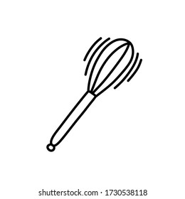 pastry whisk doodle icon, vector illustration