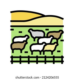 pasture sheep color icon vector. pasture sheep sign. isolated symbol illustration