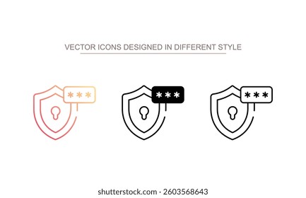 Pasword Protect icon design with white background stock illustration