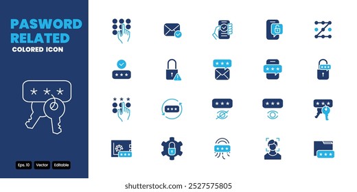 Diseño de Vector de icono de color relacionado con contraseña Bueno para el Web y el App móvil