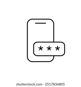 pasword smartphone pretection thin outline icon vector design good for web or mobile app