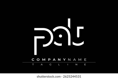 PAT abstrait lettre design. Design moderne de logo d'entreprise avec typographie d'Abstrait et style contemporain