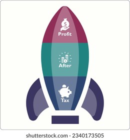 PAT - Profit after tax acronym. Infographic template with icons