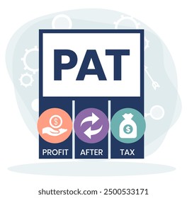 PAT - Profit After Tax acronym, business concept background