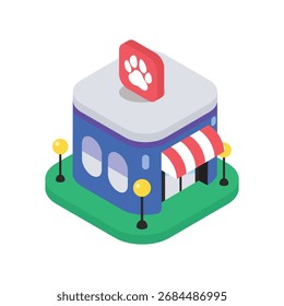 Pat Shop Isometric vector Illustration 