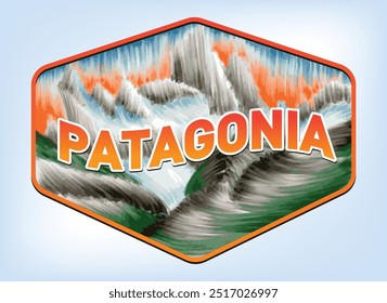 Patagonia mountain in South America Banner Background Vector