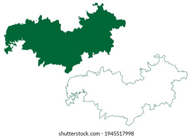 Patan District (Gujarat State, Republic Of India) Map Vector Illustration, Scribble Sketch Patan Map