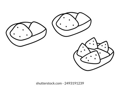 Patatas Bravas Line Art Creative Illustration Spanish Tapas Design