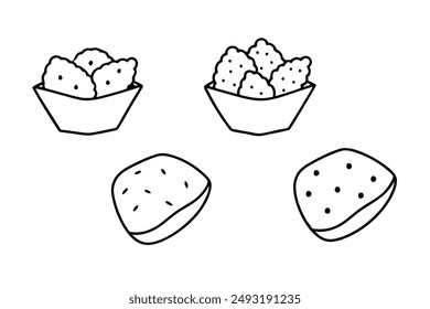 Patatas Bravas Line Art Design Illustration Spanish Tapas Drawing