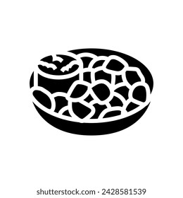 patatas bravas spanish cuisine glyph icon vector. patatas bravas spanish cuisine sign. isolated symbol illustration