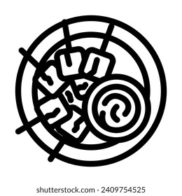 patatas bravas spanish cuisine line icon vector. patatas bravas spanish cuisine sign. isolated contour symbol black illustration