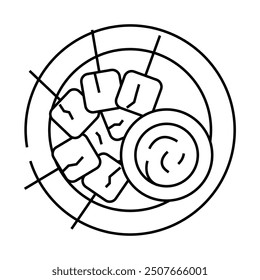 patatas bravas spanish cuisine line icon vector. patatas bravas spanish cuisine sign. isolated contour symbol black illustration
