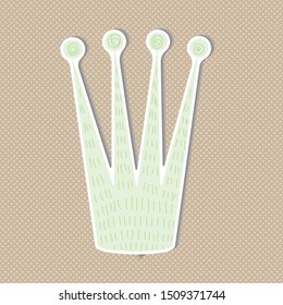 Patch Badges with Crowns. Vector illustration isolated on transparent background. Set Pack of stickers, pins, patches in cartoon 