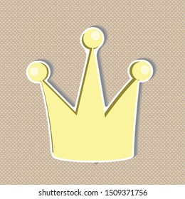Patch Badges with Crowns. Vector illustration isolated on transparent background. Set Pack of stickers, pins, patches in cartoon 