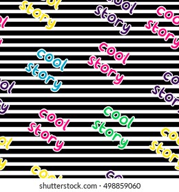 patch badges on a striped background. patch badges vector illustration. cool story