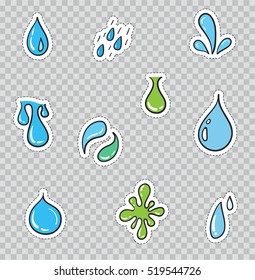 Water Drop Sticker Vector Art & Graphics