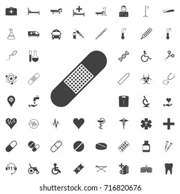 patch bandage Icon black icon on the white background medicine, medical set Flat vector illustration.