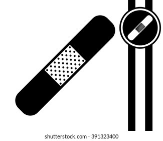 patch - black and white vector icon