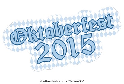 patch with checkered pattern and text Oktoberfest 2015