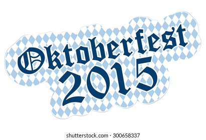 patch with checkered pattern and text Oktoberfest 2015 (german)