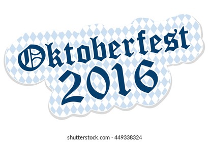 patch with checkered pattern and text Oktoberfest 2016