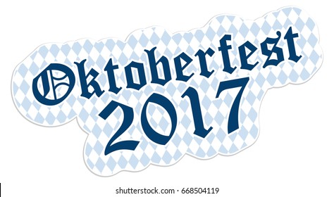 patch with checkered pattern and text Oktoberfest 2017