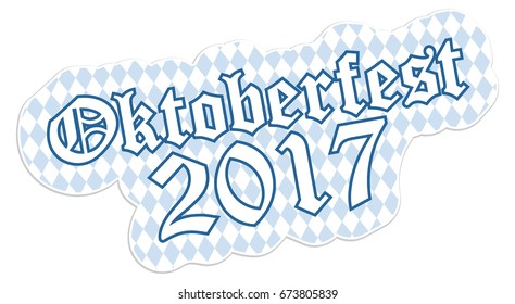 patch with checkered pattern and text Oktoberfest 2017