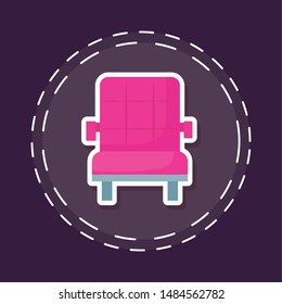 patch of cinema movie sofa isolated icon