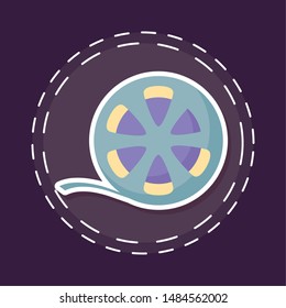 patch of cinema reel tape isolated icon