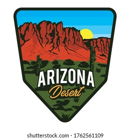 Patch design Arizona Desert, good for tshirt design also embroidery patch for hat