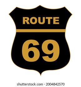 Patch Embroidery Varsity Jacket Color Red and Black Number Route 69