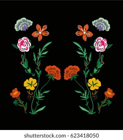 flores de parche bordado para ropa